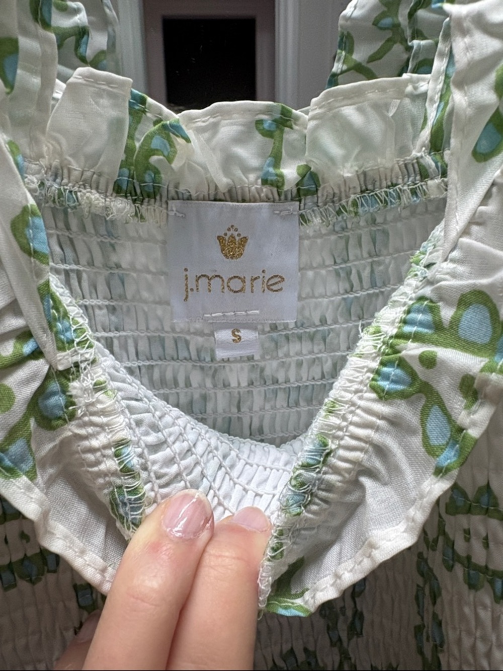 J.Marie Green Patterned Ruffle-Strap Maxi Dress - Picture 2 of 5